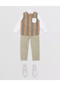 BURBERRY CHILDREN - Dwukolorowa koszula z bawełny 4-14 lat. Kolor: biały. Materiał: bawełna. Sezon: lato. Styl: klasyczny #2