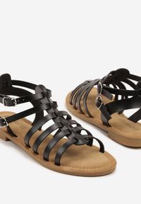 Born2be - Czarne Sandały Typu Rzymianki Ziresea. Okazja: na co dzień. Zapięcie: sprzączka. Kolor: czarny. Materiał: jeans. Obcas: na obcasie. Styl: elegancki, casual #5