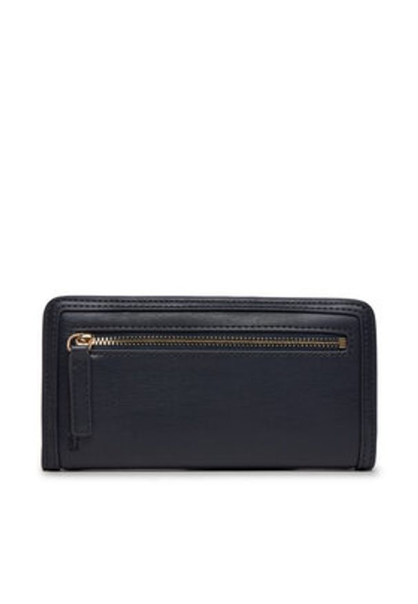 TOMMY HILFIGER - Tommy Hilfiger Duży Portfel Damski Th Monotype Large Slim Wallet AW0AW16210 Granatowy. Kolor: niebieski. Materiał: skóra