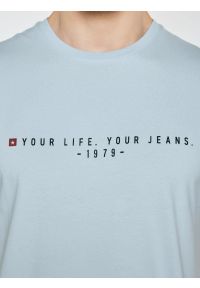 Big-Star - Koszulka męska z nadrukiem niebieska Oliver 400. Okazja: na co dzień. Kolor: niebieski. Materiał: dzianina, jeans. Wzór: nadruk. Styl: casual, klasyczny #6