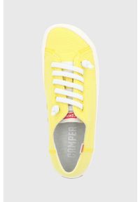 Camper tenisówki Peu rambla damskie kolor żółty. Nosek buta: okrągły. Kolor: żółty. Materiał: guma, bawełna