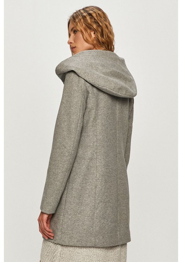 Vero Moda - Płaszcz. Okazja: na co dzień. Typ kołnierza: kaptur. Kolor: szary. Materiał: materiał. Wzór: gładki. Styl: casual