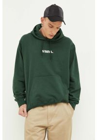 Vans bluza bawełniana męska kolor zielony z kapturem z aplikacją. Typ kołnierza: kaptur. Kolor: zielony. Materiał: bawełna. Wzór: aplikacja #5
