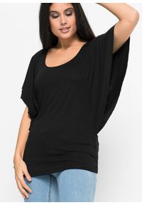 bonprix - Shirt. Kolor: czarny. Długość: krótkie. Wzór: nadruk, gładki. Styl: elegancki