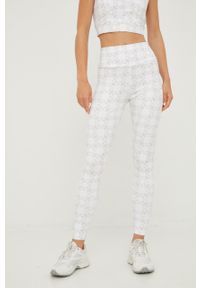 Guess legginsy damskie kolor biały wzorzyste. Kolor: biały. Materiał: skóra #1