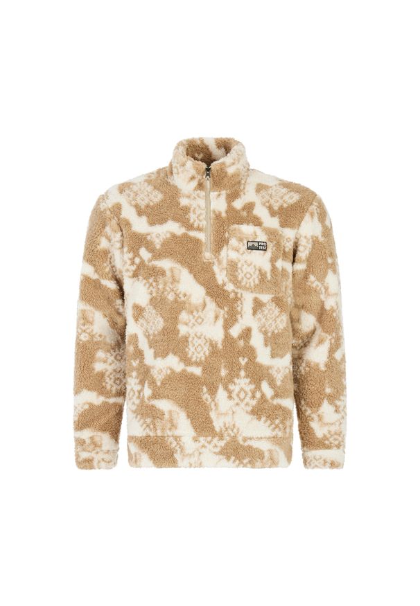 1/4 zip fleece Protest Kinsley. Kolor: beżowy, wielokolorowy, brązowy. Materiał: polar. Sezon: zima. Sport: narciarstwo
