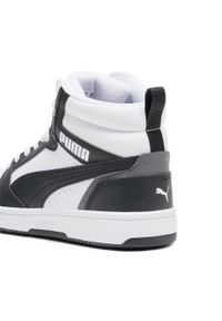 Puma - Młodzieżowe sneakersy Rebound V6 Mid PUMA White Black Shadow Gray. Kolor: biały, wielokolorowy, czarny, szary. Materiał: guma, materiał, skóra, syntetyk. Sport: koszykówka