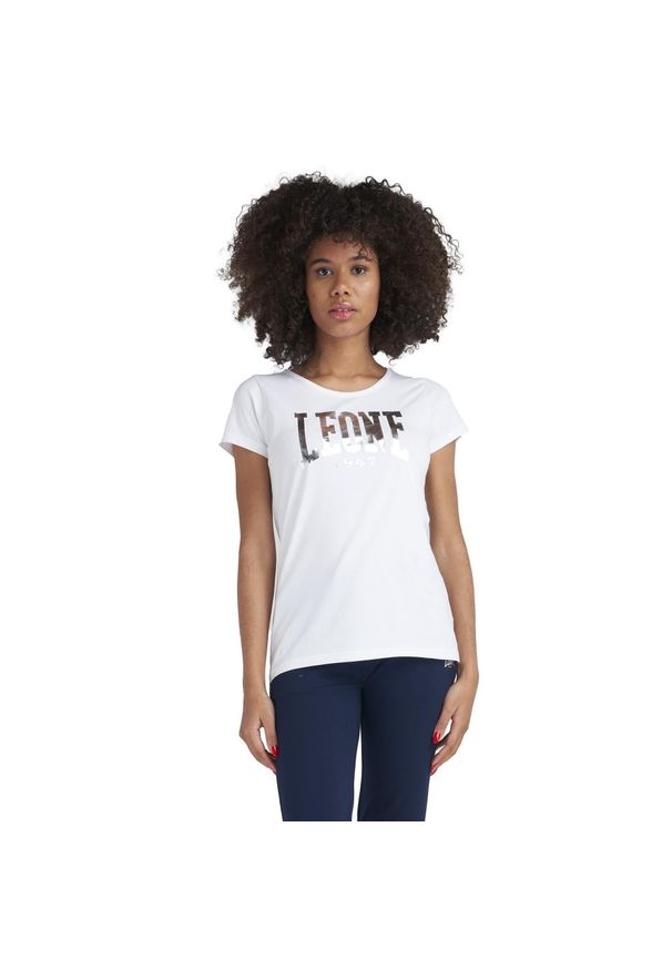 LEONE 1947 APPAREL - Koszulka damska LEONE 1947 Big Logo Basic. Kolor: biały. Materiał: tkanina. Sport: fitness