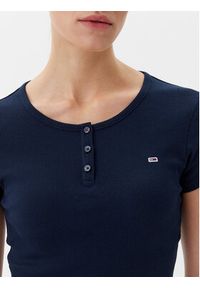 Tommy Jeans T-Shirt DW0DW19502 Granatowy Slim Fit. Kolor: niebieski. Materiał: bawełna #3