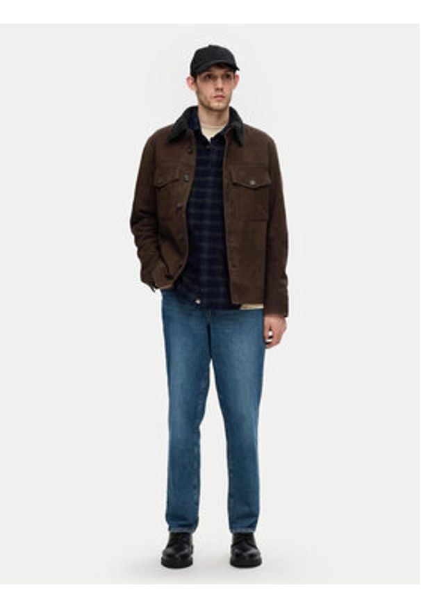 Selected Homme Kurtka skórzana 16094769 Brązowy Regular Fit. Kolor: brązowy. Materiał: skóra