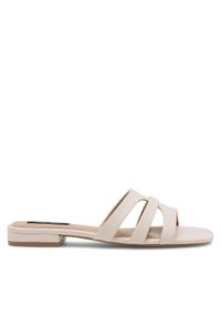 Nine West Klapki 123AL1207-1 Beżowy. Kolor: beżowy. Materiał: skóra