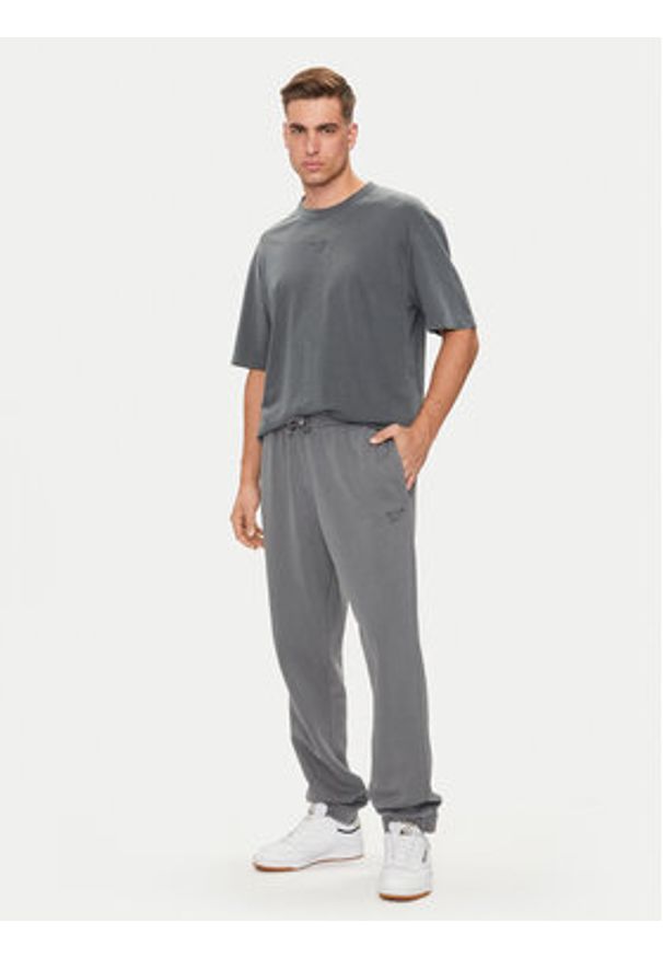 Reebok Spodnie dresowe Ri Washed 100200154 Szary Regular Fit. Kolor: szary. Materiał: bawełna, syntetyk