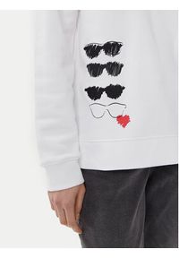 Karl Lagerfeld - KARL LAGERFELD Bluza A1W20076 Biały Relaxed Fit. Typ kołnierza: dekolt w karo. Kolor: biały. Materiał: bawełna #4