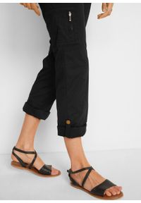 Spodnie bojówki z wywijanymi nogawkami bonprix czarny. Kolor: czarny #4
