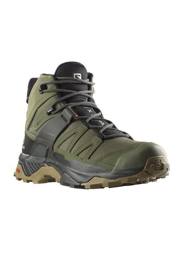 salomon - Buty trekkingowe męskie Salomon X Ultra Mid 4 Gtx. Wysokość cholewki: za kostkę. Zapięcie: sznurówki. Kolor: zielony. Materiał: materiał, syntetyk. Szerokość cholewki: normalna