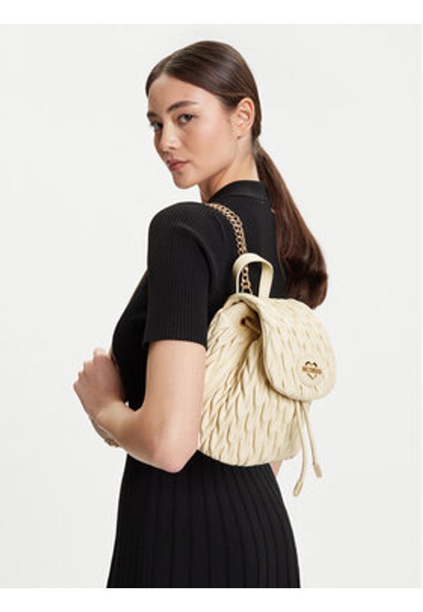 Love Moschino - LOVE MOSCHINO Plecak JC4015PP1NLH0110 Beżowy. Kolor: beżowy. Materiał: skóra