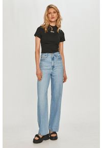 Calvin Klein Jeans - T-shirt. Okazja: na co dzień. Kolor: czarny. Materiał: dzianina. Wzór: nadruk. Styl: casual #4
