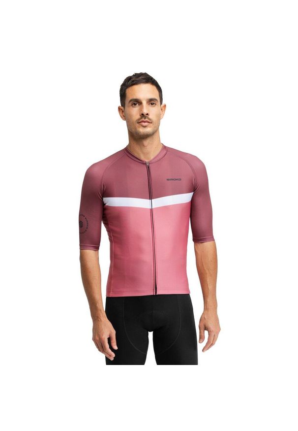 SIROKO - Męska koszulka rowerowa z krótkim rękawem Kolarstwo Siroko M2 Ezaro. Kolor: czerwony. Długość rękawa: krótki rękaw. Długość: krótkie. Sezon: lato. Sport: kolarstwo