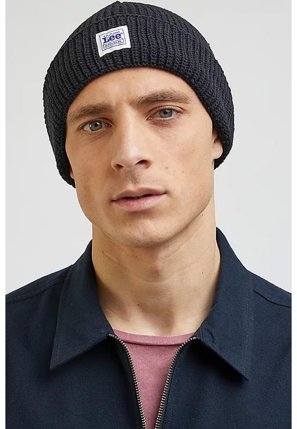 Lee - LEE WORKWEAR BEANIE MĘSKA CZAPKA NA ZIMĘ CIEPŁA BLACK 112342461