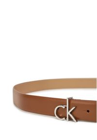 Calvin Klein Pasek Damski Ck Buckle Belt 3.0_Smooth K60K613156 Brązowy. Kolor: brązowy. Materiał: skóra