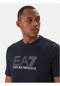 EA7 Emporio Armani T-Shirt 7M001307 AF10375 Granatowy Regular Fit. Kolor: niebieski. Materiał: bawełna #4