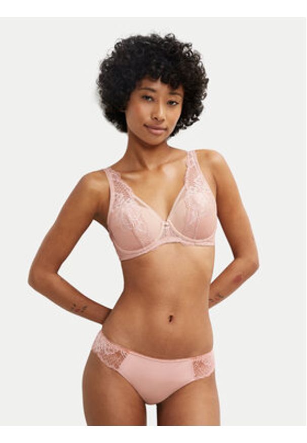Triumph Biustonosz z fiszbiną Wild Peony Florale 10209627 Różowy. Kolor: różowy. Materiał: syntetyk