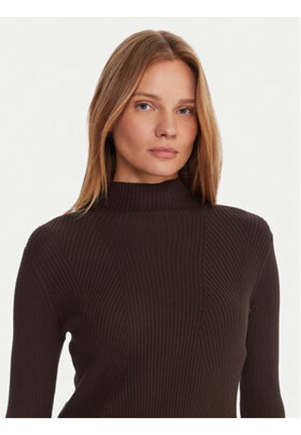 JOOP! Golf 58 JW224KN166 30033369 Brązowy Regular Fit. Typ kołnierza: golf. Kolor: brązowy. Materiał: wiskoza