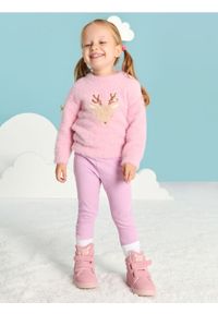 Sinsay - Puszysty sweter z aplikacją renifera i błyszczącymi cekinami - różowy. Kolekcja: plus size. Kolor: różowy. Materiał: materiał, futro. Wzór: aplikacja #1