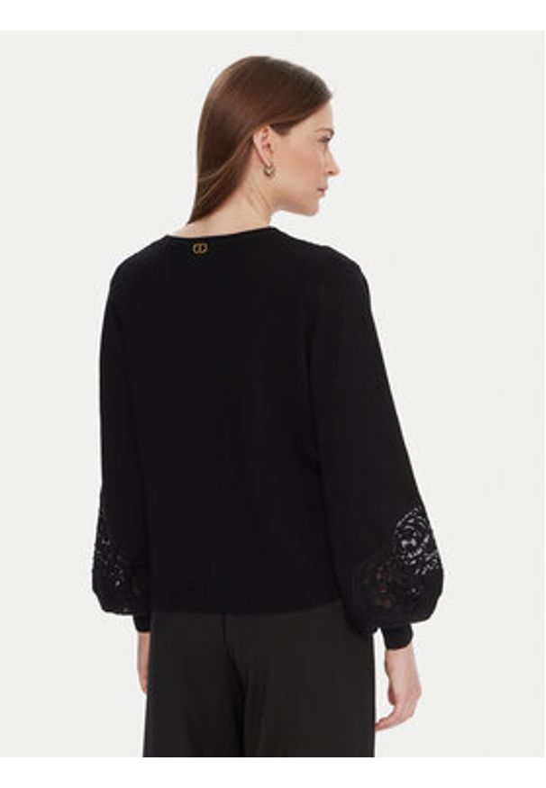 TwinSet - TWINSET Sweter 252TT3440 Czarny Regular Fit. Kolor: czarny. Materiał: wiskoza, syntetyk