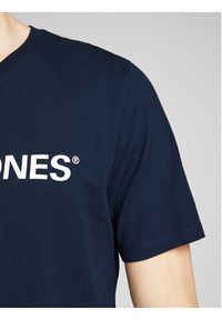 Jack & Jones - Jack&Jones T-Shirt Corp Logo 12137126 Granatowy Slim Fit. Kolor: niebieski. Materiał: bawełna