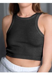 Sinsay - Crop top - szary. Kolor: szary