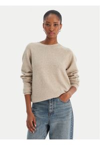 Vero Moda Sweter Doffy 10221006 Beżowy Regular Fit. Kolor: beżowy. Materiał: syntetyk #1
