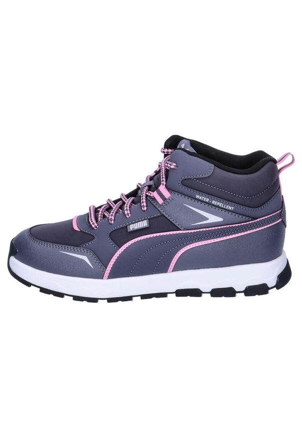 Buty do chodzenia dla dzieci Puma Evolve Trail Jr. Zapięcie: sznurówki. Kolor: szary. Materiał: tkanina, guma, materiał, syntetyk. Szerokość cholewki: normalna. Sport: turystyka piesza