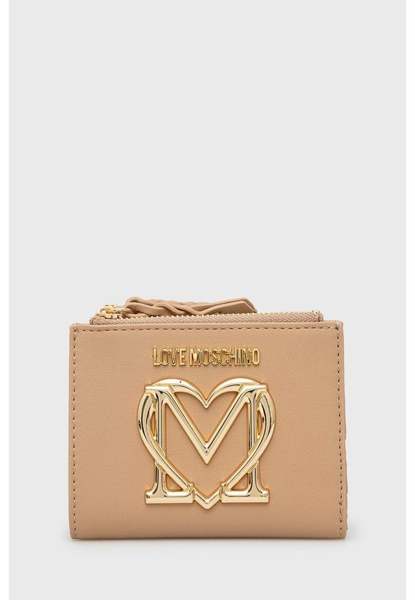 Love Moschino portfel damski kolor beżowy. Kolor: beżowy