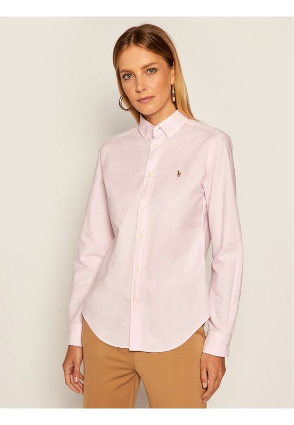 Lauren Ralph Lauren Koszula Polo Bsr 211806181001 Różowy Classic Fit. Typ kołnierza: polo. Kolor: różowy