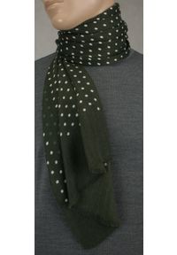V. Fraas - Modny szalik V.Fraas - Khaki w Białe Groszki. Kolor: wielokolorowy, brązowy, biały. Wzór: grochy. Styl: elegancki #2