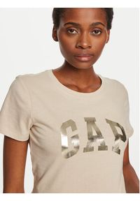 GAP - Gap T-Shirt 417797-07 Beżowy Regular Fit. Kolor: beżowy. Materiał: bawełna #5