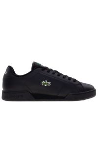 Buty męskie Lacoste Carnaby Cup 125 2 SMA 749SMA0035-02H - czarne. Okazja: na co dzień. Zapięcie: sznurówki. Kolor: czarny. Materiał: guma, skóra. Szerokość cholewki: normalna. Wzór: aplikacja #1