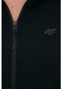4f - 4F bluza damska kolor czarny z kapturem gładka. Okazja: na co dzień. Typ kołnierza: kaptur. Kolor: czarny. Materiał: materiał, dzianina. Wzór: gładki. Styl: casual #5