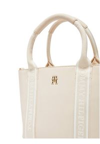 TOMMY HILFIGER - Tommy Hilfiger Torebka Th Logotape Mini Tote AW0AW17201 Écru. Materiał: skórzane #4