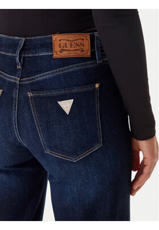 Guess Jeansy W5BA96 D4U54 Granatowy Wide Leg. Kolor: niebieski