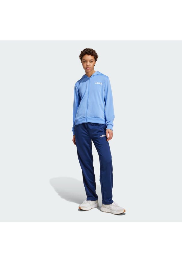 Adidas - Dres Essentials Linear. Kolor: niebieski. Materiał: dresówka. Sport: fitness