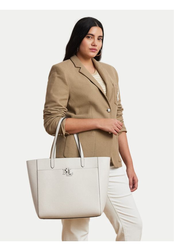 Lauren Ralph Lauren - LAUREN RALPH LAUREN Torebka 431960183003 Biały. Kolor: biały. Materiał: skórzane