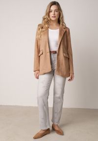 Born2be - Jasnoszare Jeansy z Bawełną i Wysokim Stanem o Prostym Kroju z Przetarciam Vimariella. Okazja: na co dzień. Stan: podwyższony. Kolor: szary. Styl: casual #8