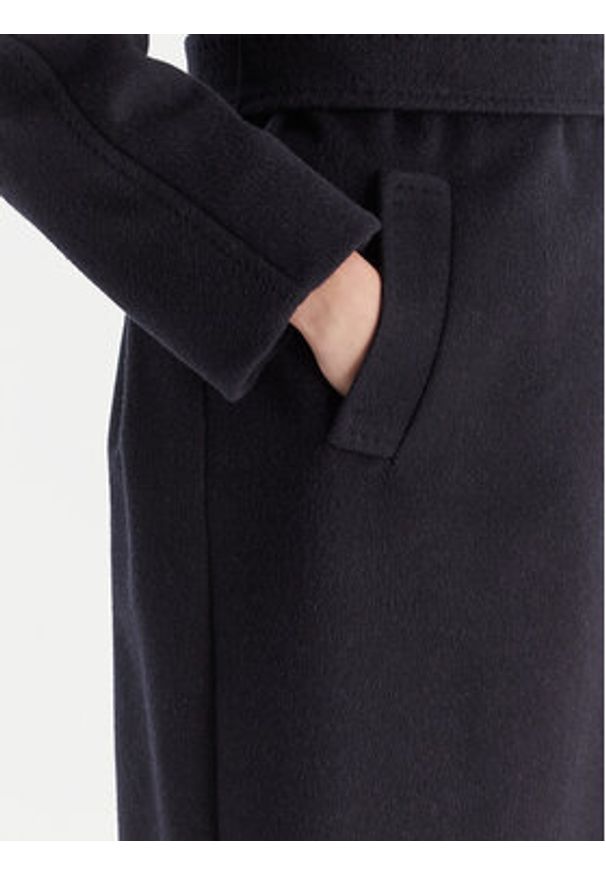 Weekend Max Mara Płaszcz wełniany Tempera 2525016082 Granatowy Regular Fit. Kolor: niebieski. Materiał: wełna