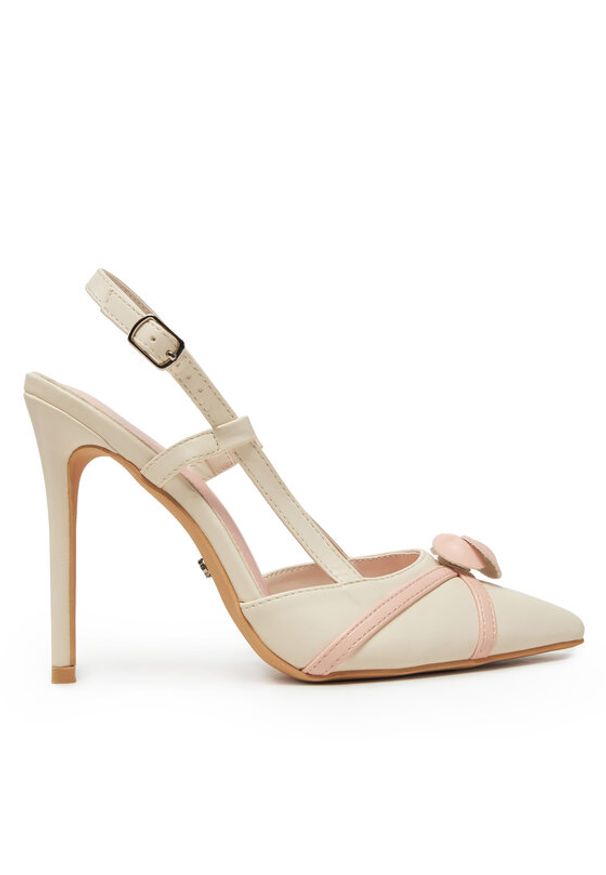 DeeZee Szpilki HT92831-166 Écru. Materiał: skóra. Obcas: na szpilce