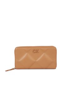 Calvin Klein Portfel damski Re-Lock Quilt Za Wallet Lg K60K610774 Brązowy. Kolor: brązowy