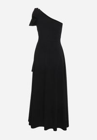 Born2be - Czarna Koktajlowa Asymetryczna Sukienka z Kokardą na Ramieniu Vimarellia. Okazja: na imprezę. Typ kołnierza: kokarda. Kolor: czarny. Typ sukienki: asymetryczne. Styl: wizytowy #2