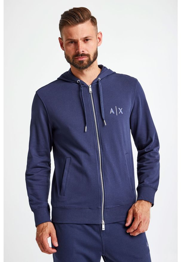 Armani Exchange - BLUZA ARMANI EXCHANGE. Typ kołnierza: kaptur. Materiał: bawełna. Wzór: napisy