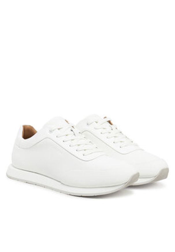 Calvin Klein Sneakersy Low Prof Runn Laceup Rubb Lth HM0HM01707 Biały. Kolor: biały. Materiał: nubuk, skóra